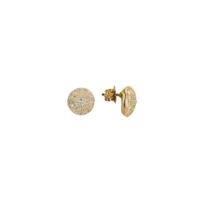 Alisei Boucle d'oreille à lobe rond en forme de dôme blanc pour femme 