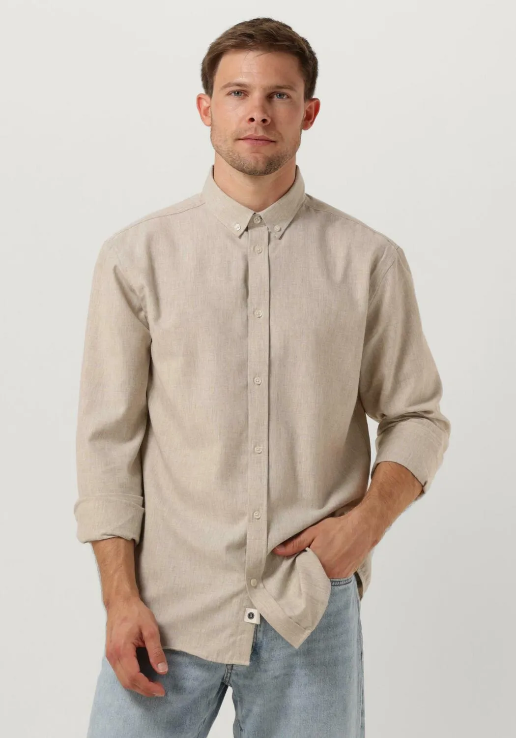 anerkjendt chemise décontracté akkonrad melange shirt en beige