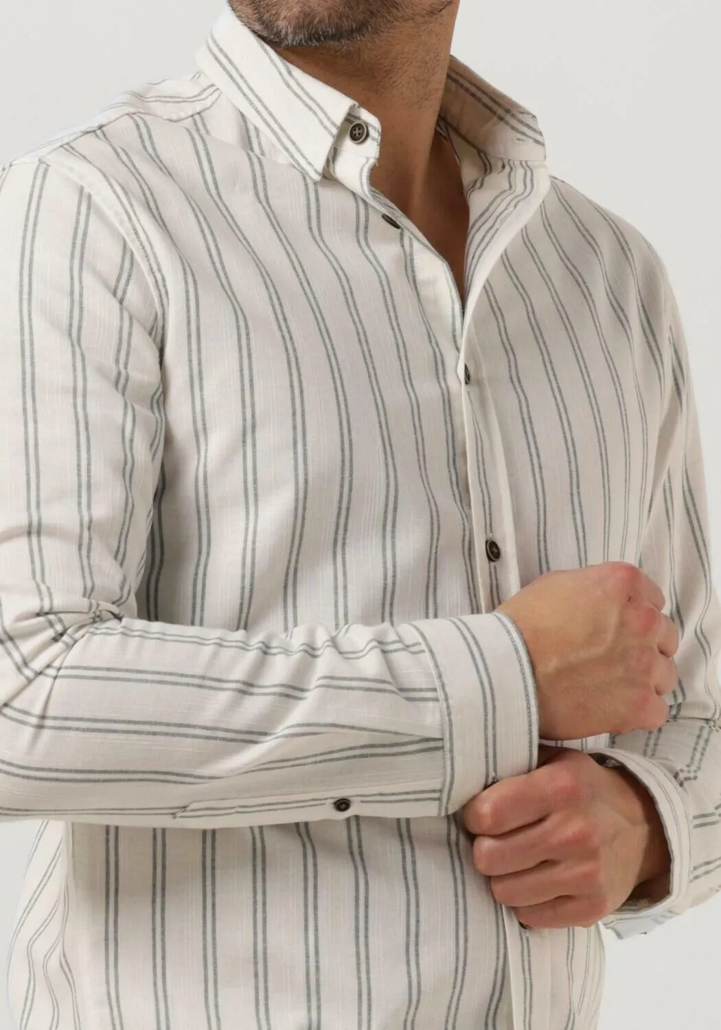 anerkjendt chemise décontracté akleif l/s double stripe blanc