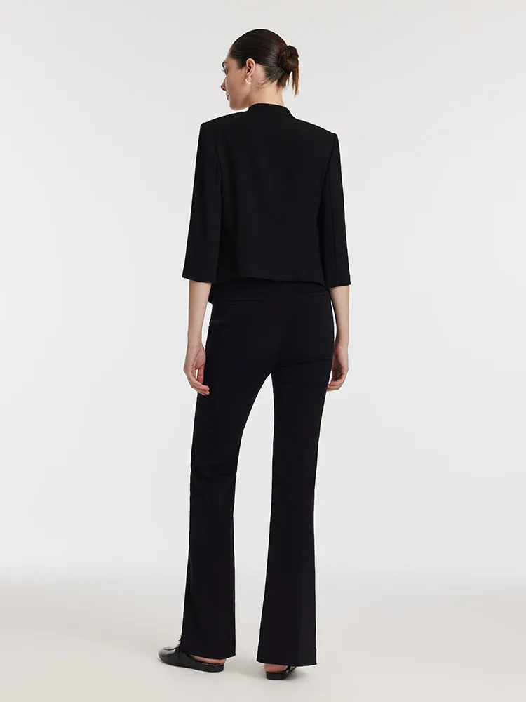 Blazer court en triacétate à manches 3/4 pour femme