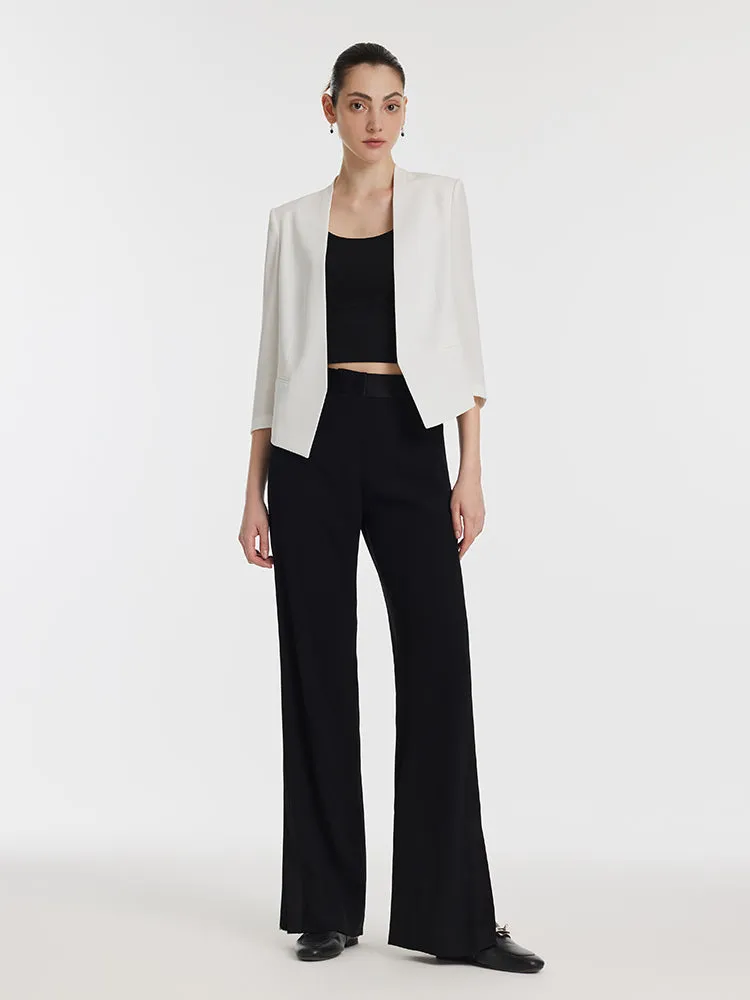 Blazer court en triacétate à manches 3/4 pour femme