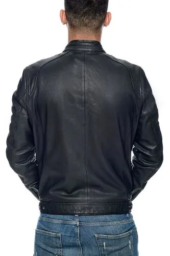 Blouson cuir AGNEAU SANDRO Daytona Emerson noir