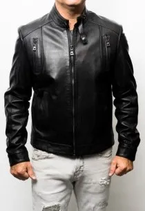 Blouson cuir agneau wax Giovanni Noir