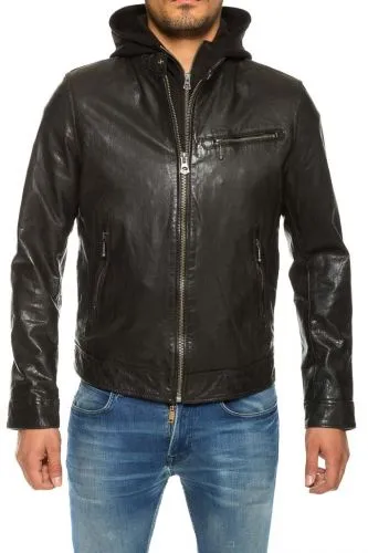 Blouson cuir homme Daytona Gray noir.