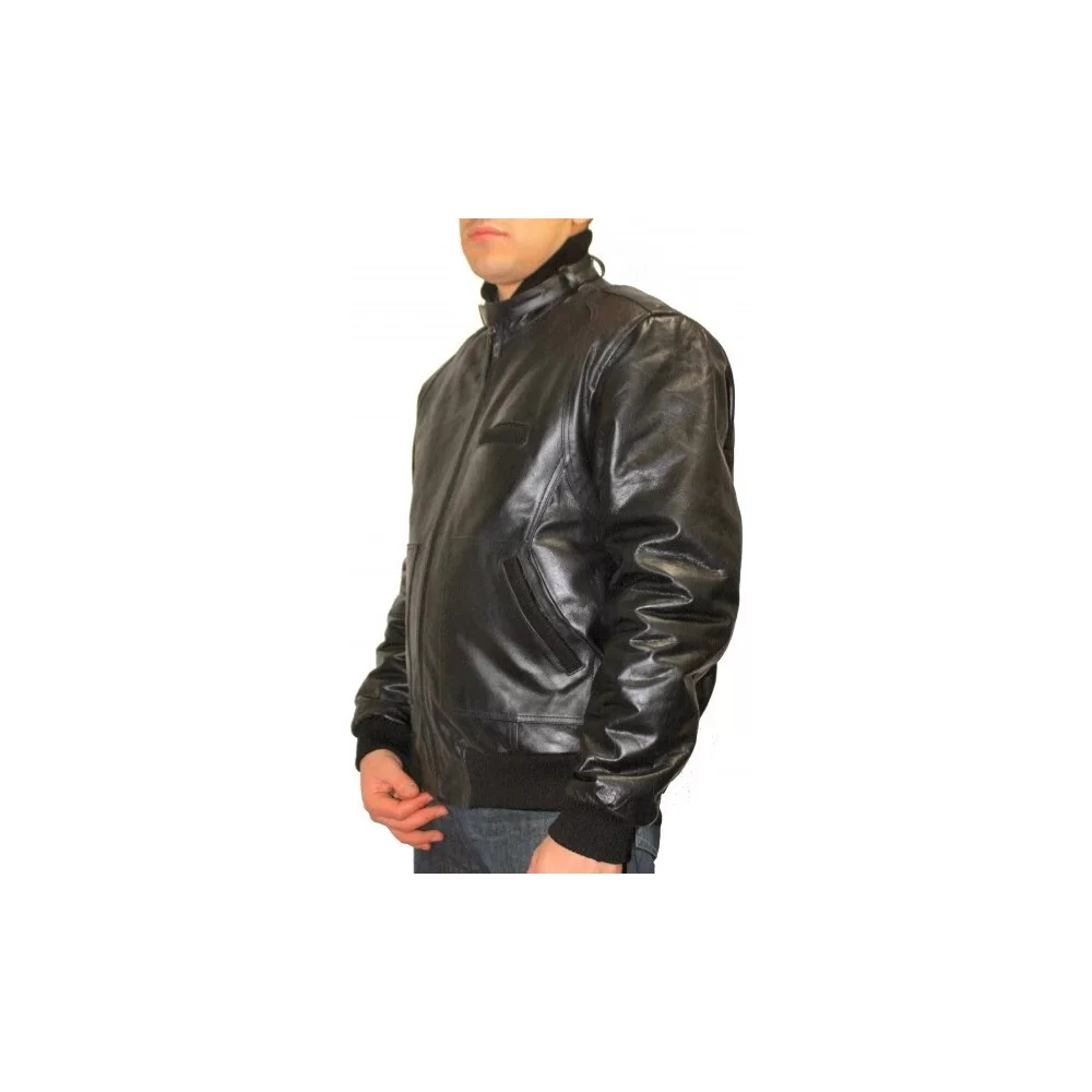Blouson cuir homme vachette couleur noire modèle Micha