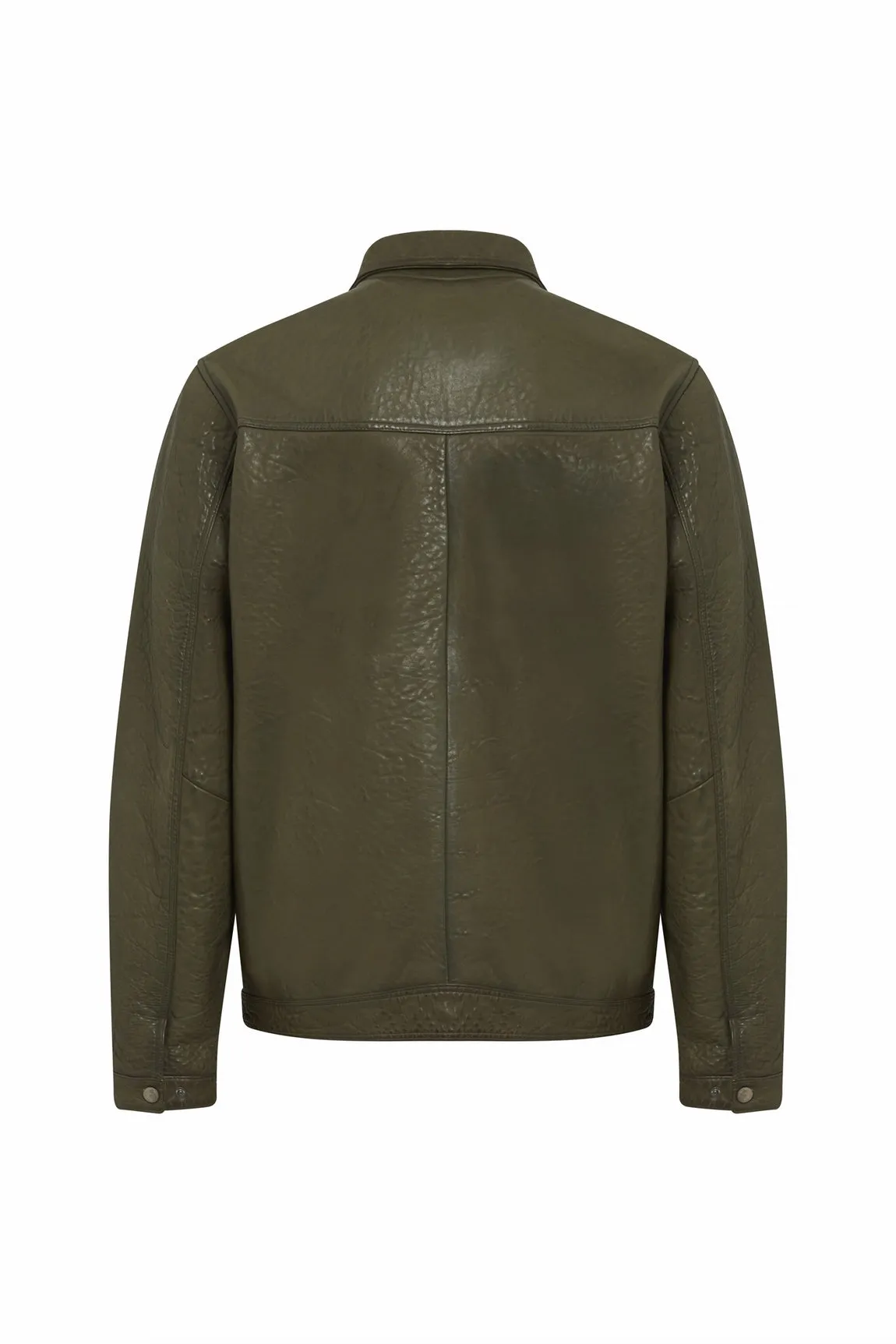 BLOUSON EN CUIR COL CHEMISE - PEDRO
