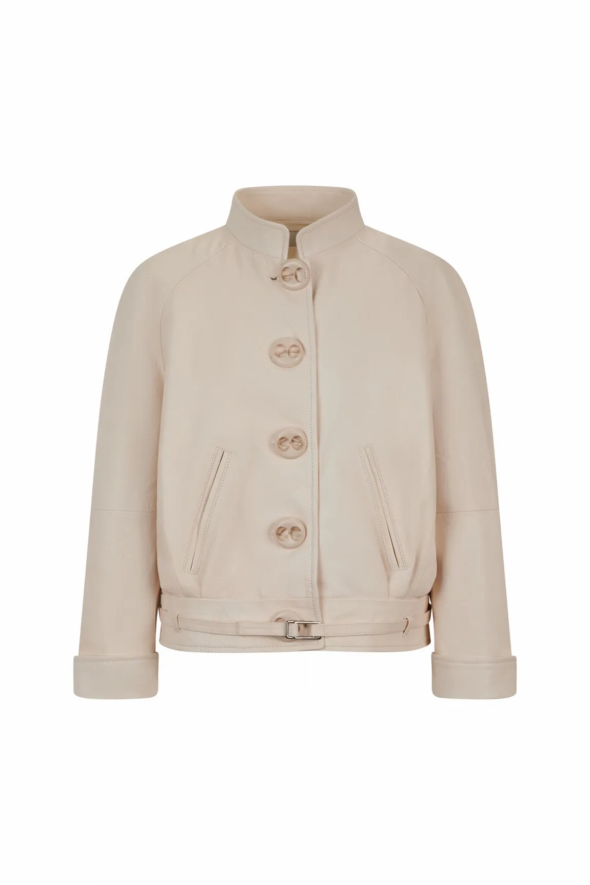 BLOUSON EN CUIR OVERSIZE - BURGOS WAXY