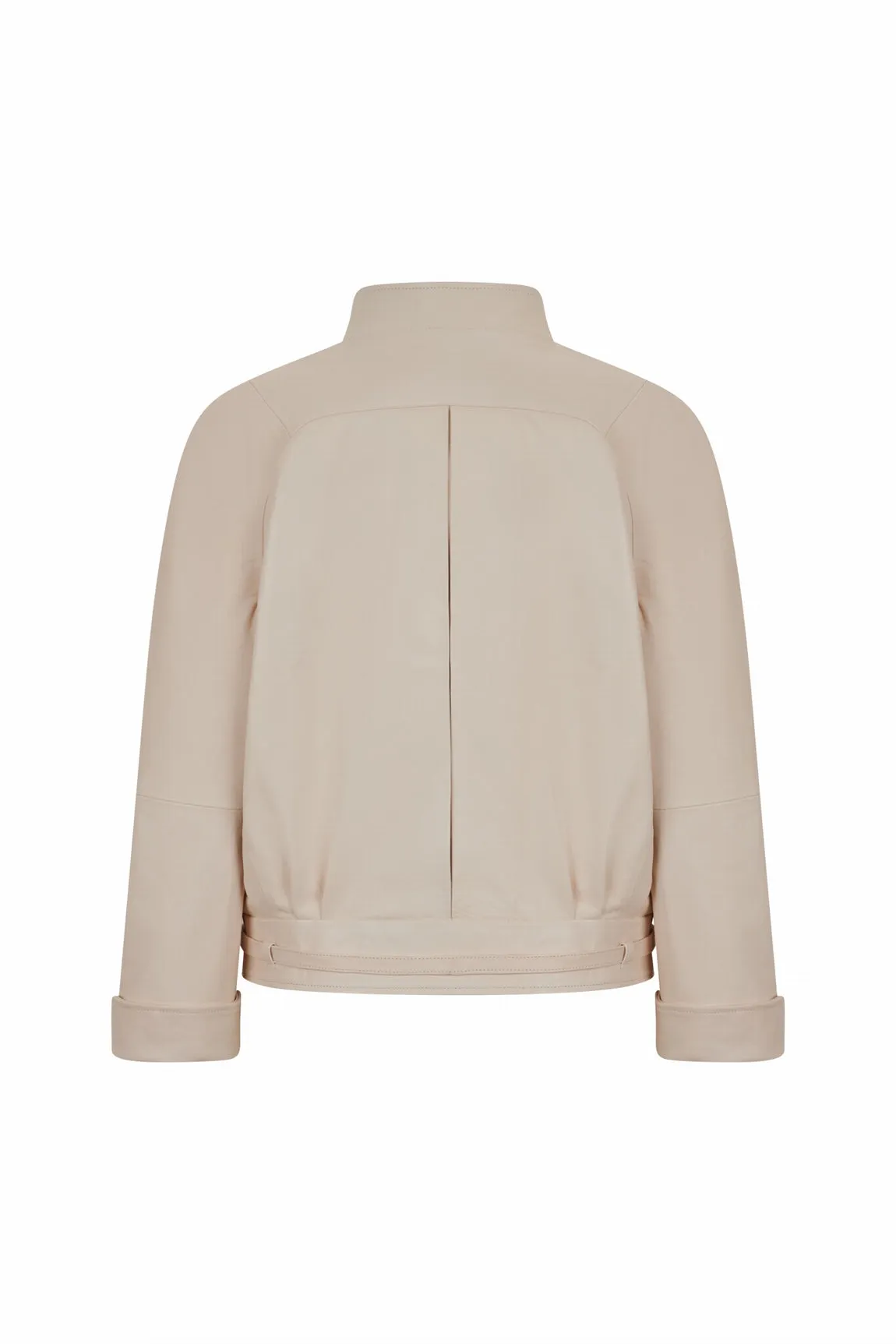 BLOUSON EN CUIR OVERSIZE - BURGOS WAXY