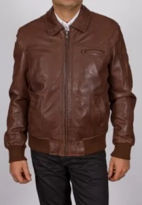 Blouson en cuir Redskins homme marron Cayenne.