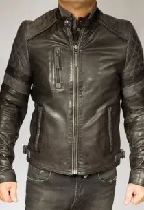 Blouson Giorgio Cuir Homme JOHN-WODY-noir-gris