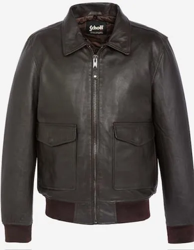 Blouson pilote type A-2, cuir d'agneau LCAIRBORNE  SCHOTT