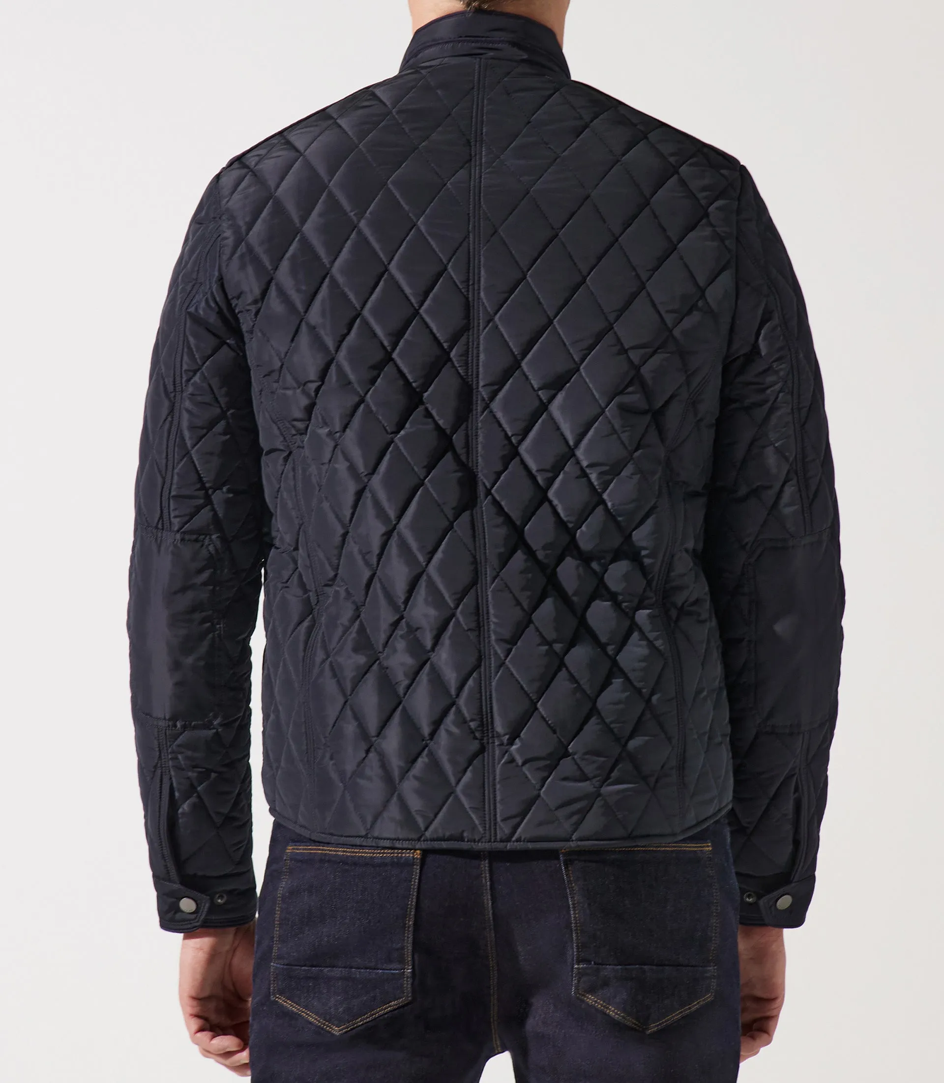 Blouson surchemise à col montant matelasse marine MACEOBT