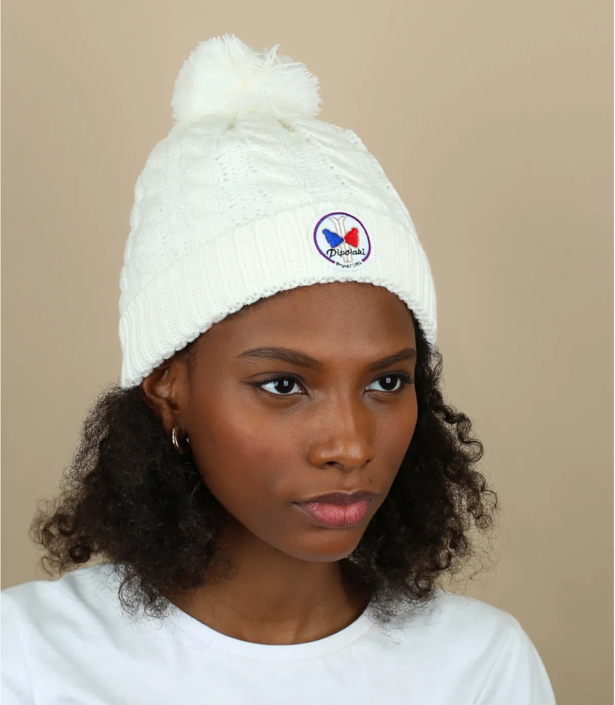 Bonnet blanc homme - Gstaad blanc par Pipolaki : Headict
