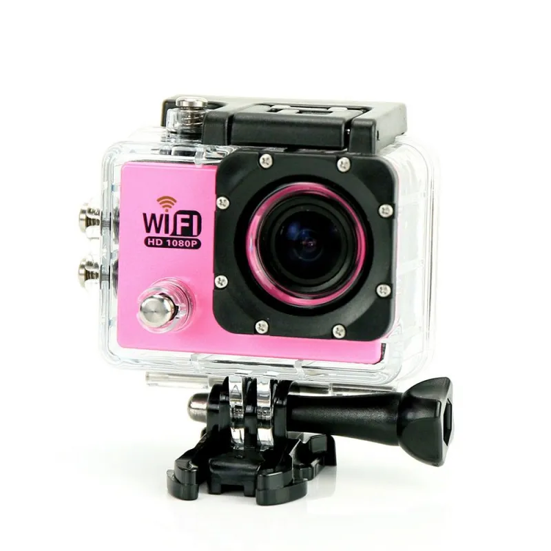 Camera sport wifi étanche caisson 12 MP Full HD Rose 16Go