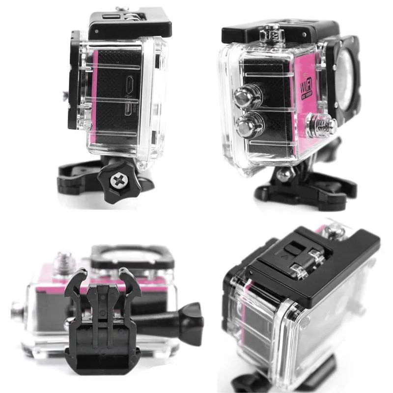 Camera sport wifi étanche caisson 12 MP Full HD Rose 64Go