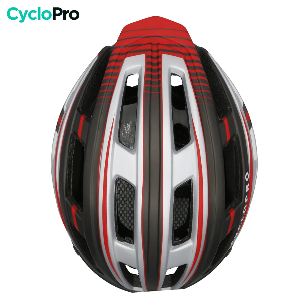 Casque vélo avec visière Argent et Rouge - SportMax