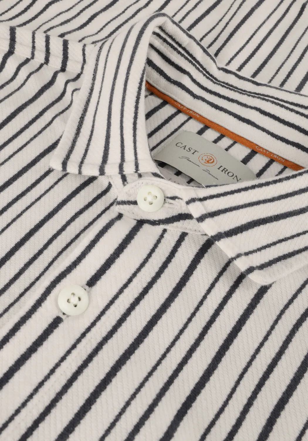 cast iron chemise décontracté long sleeve shirt jersey stripe with structure bleu clair