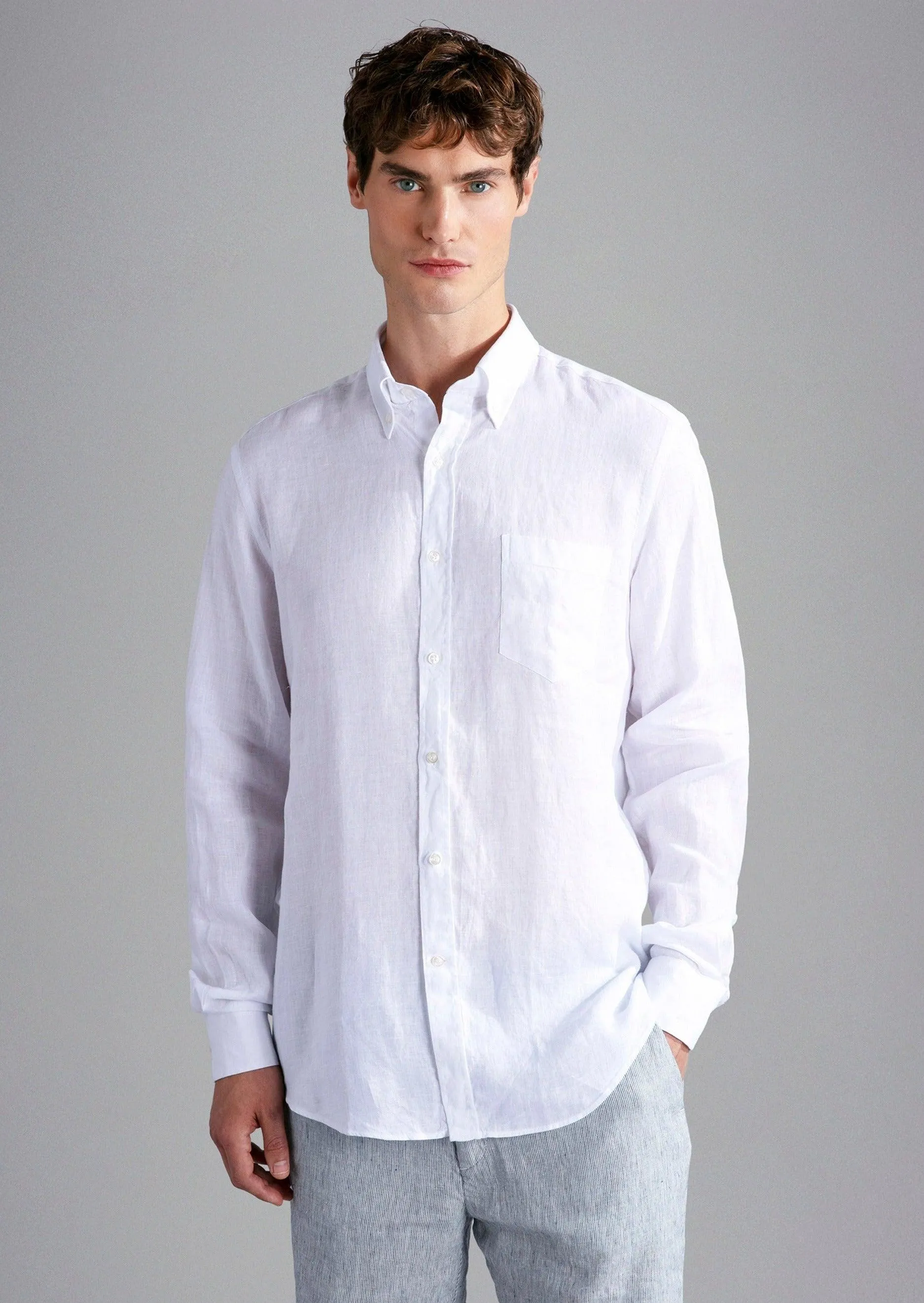 Chemise Paul & Shark blanche en lin
