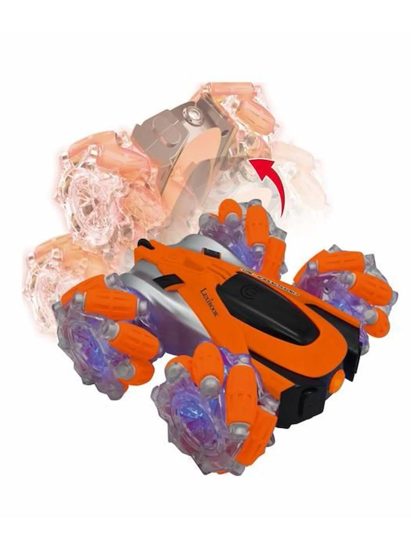 Crosslander® 360+ - Voiture télécommandée Tout-Terrain lumineuse, programmable et rechargeable. orange - Lexibook
