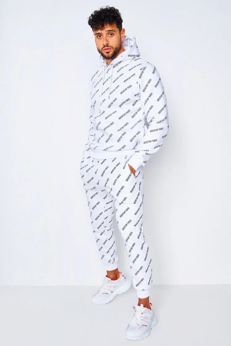 Ensemble blanc sweat + jogging imprimé Brentiny