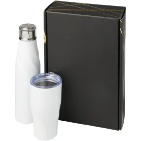 Ensemble cadeau avec thermos avec isolation par le vide et couche de cuivre Hugo Blanc