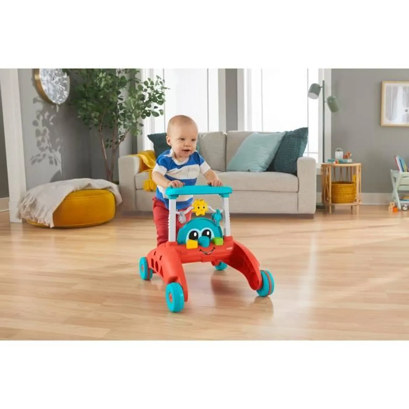 Fisher-Price-Trotteur à 2 côtés Rythme Stable et Régulier HJP43 rouge - Fisher Price