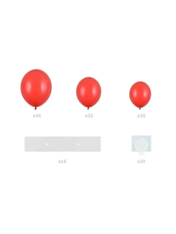 Guirlande de ballons avec cadre en forme de cœur, rouge, 160 cm
