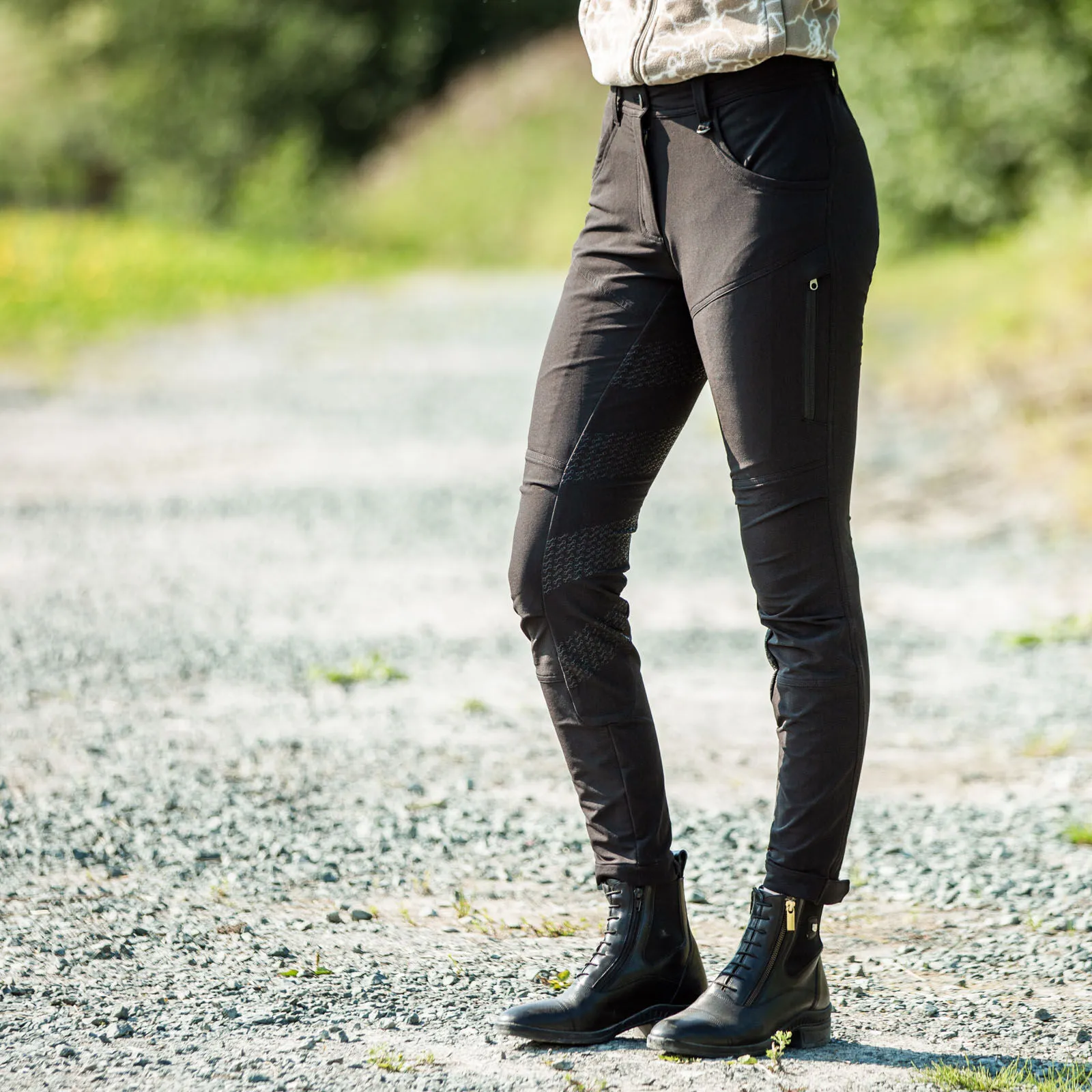 Horze Pantalon d'équitation et d'écurie fond intégral silicone Lina, femme