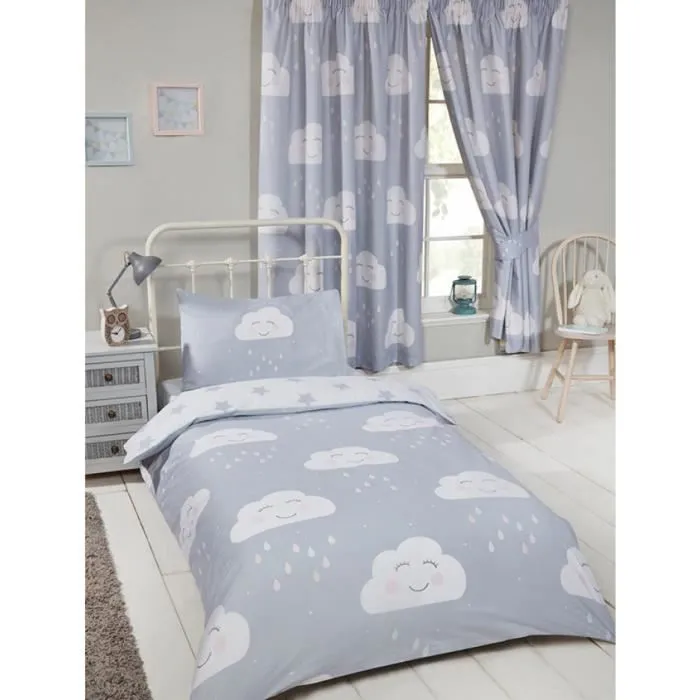 Housse de couette - PriceRightHome - Plaisir de nuages - Gris et blanc - Synthétique - Chambre - Enfant