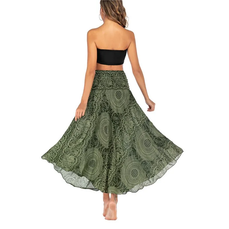 Jupe Longue Boheme Vert Foncé