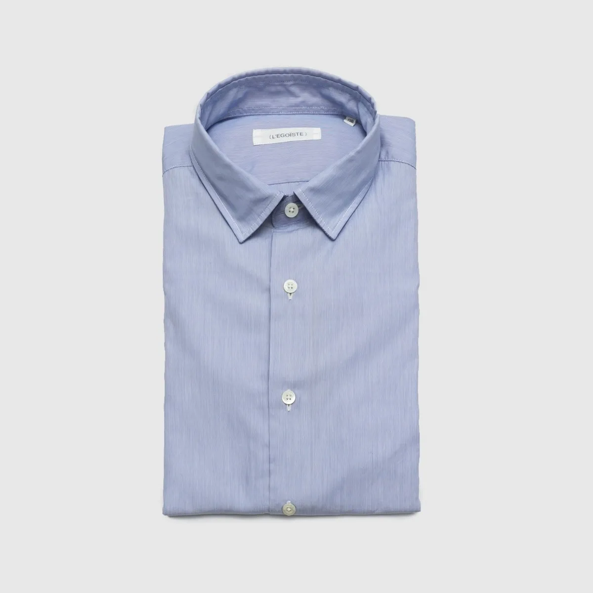 La Chemise Milano Uni Fil a Fil bleu