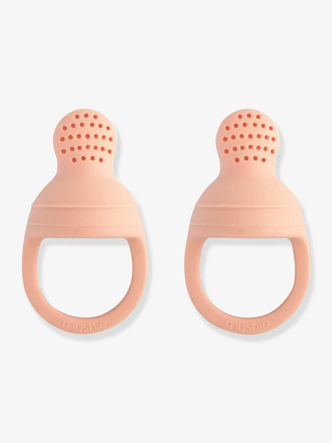 Lot de 2 sucettes grignoteuses - MUSHIE en silicone rose - Mushie