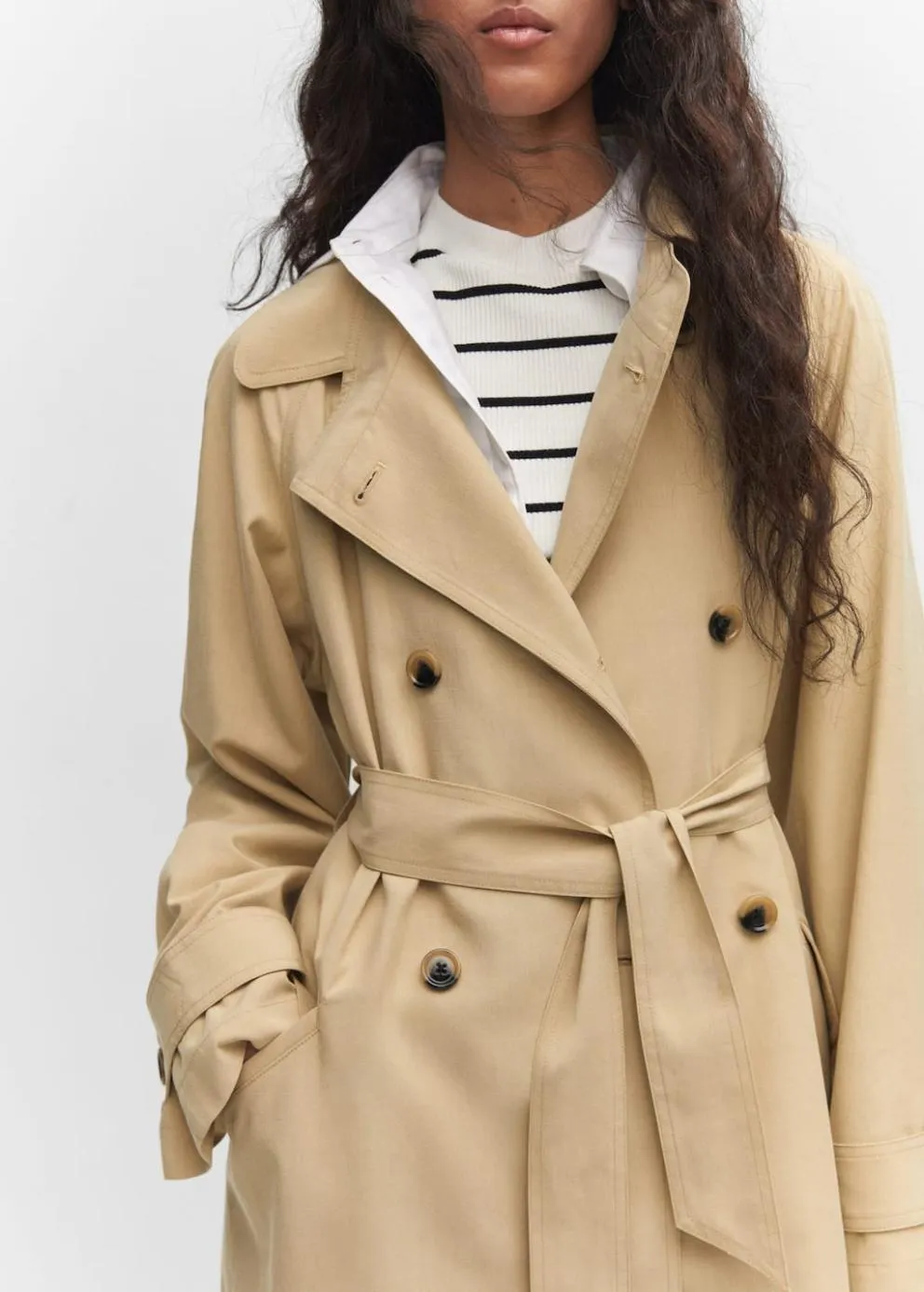 Manteau | Femme MANGO Trench Fluide Tencel Beige