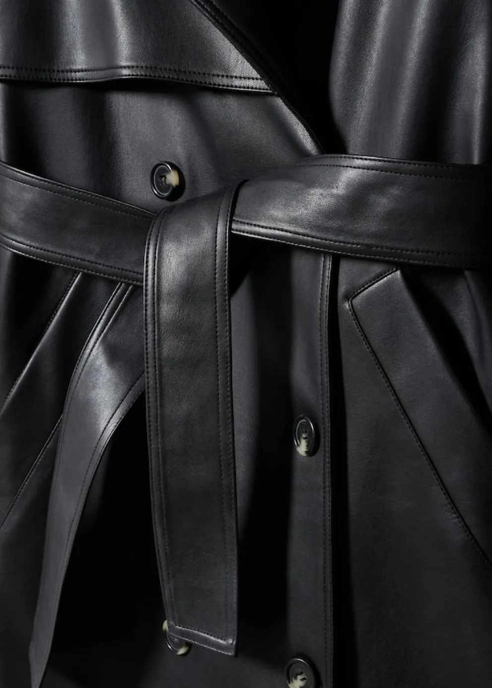 Manteau | Femme MANGO Trench Oversize Similicuir Noir