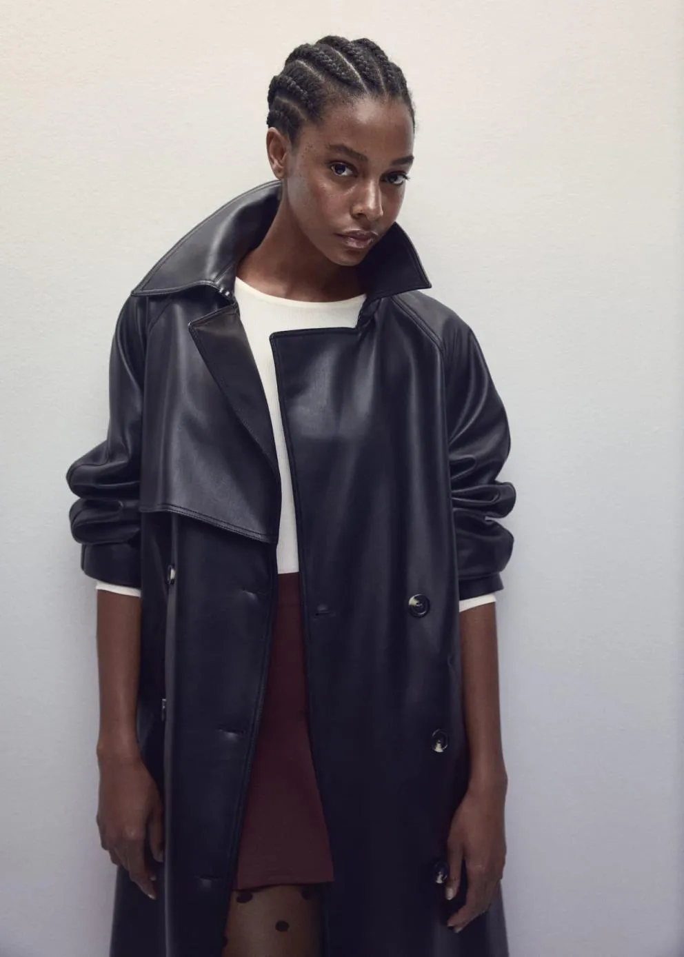 Manteau | Femme MANGO Trench Oversize Similicuir Noir