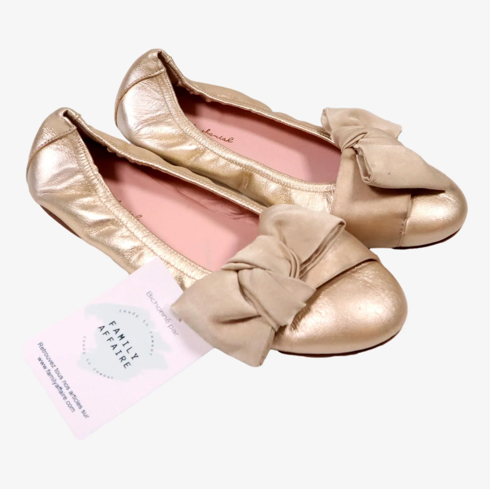 MARIE CHANTAL 36 ballerines dorées à nuds