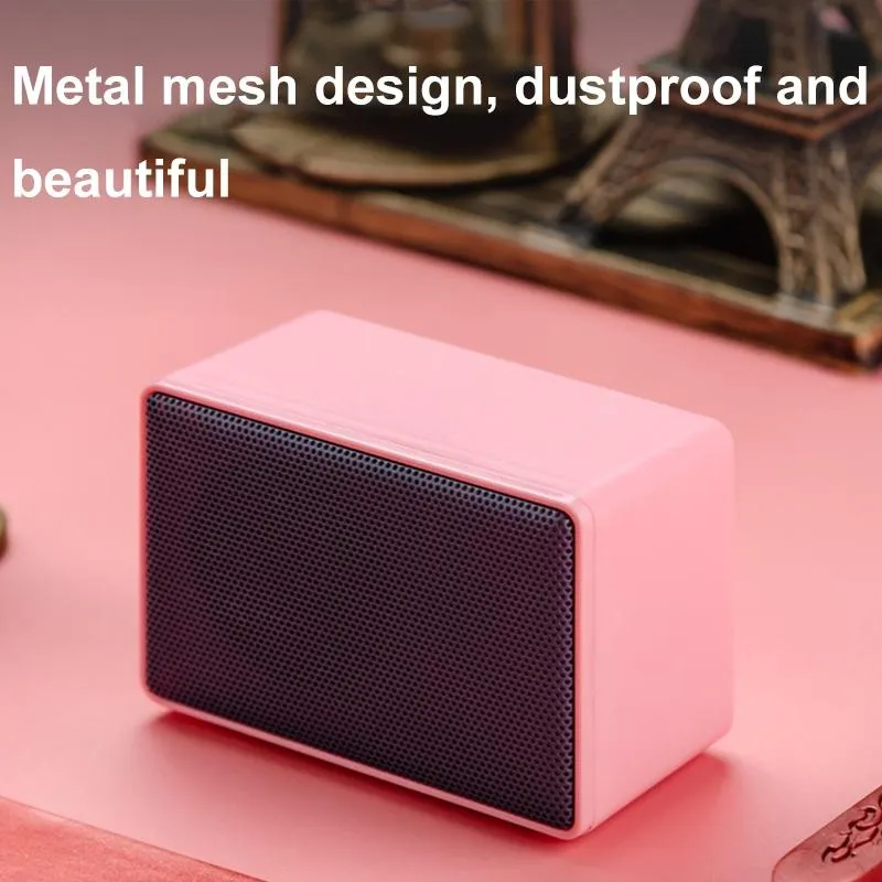 Mini Enceinte Bluetooth Portable FM Radio Rose Puissante