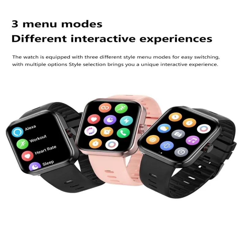 Montre Connectée Écran Couleur Bluetooth Appel Santé Rose