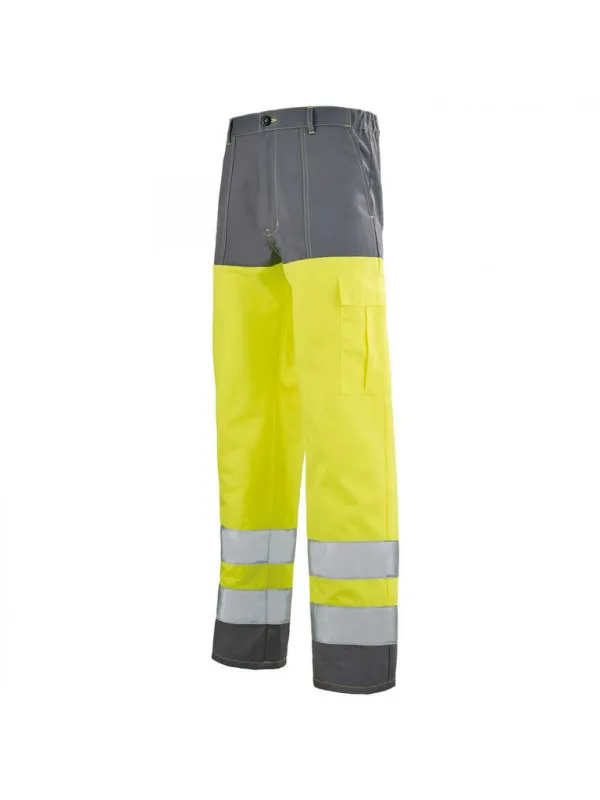 Pantalon Haut visibilité jaune fluo et gris acier Sapivog Hivi