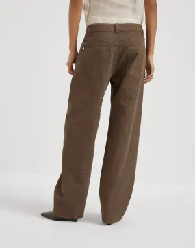 Pantalon Loose Straight en denim Sparkling teint