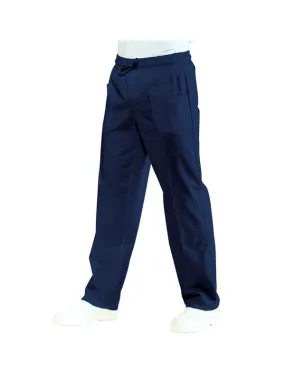 Pantalon médical Mixte Taille Élastique Bleu marine 100% Coton Bleu