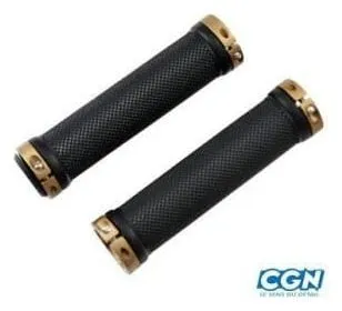 poignee vtt lock on double bronze/noir 130mm (pr)