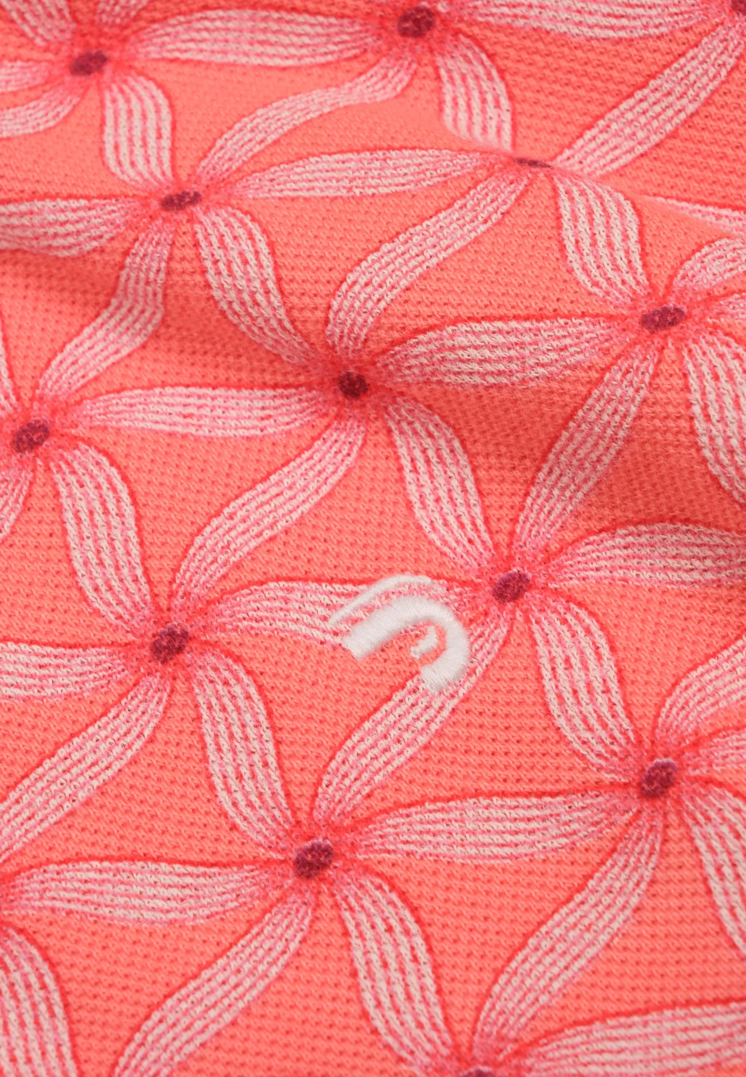 Polo homme orange, imprimé étoiles de mers