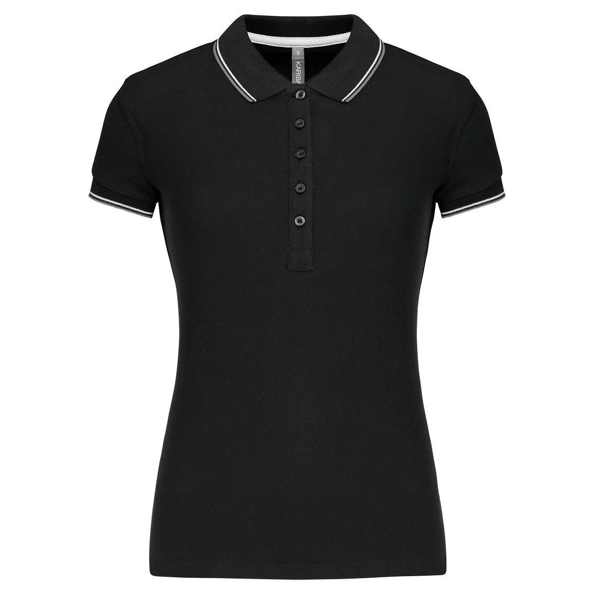 Polo manches courtes - Femme - K251 - noir - gris - blanc 