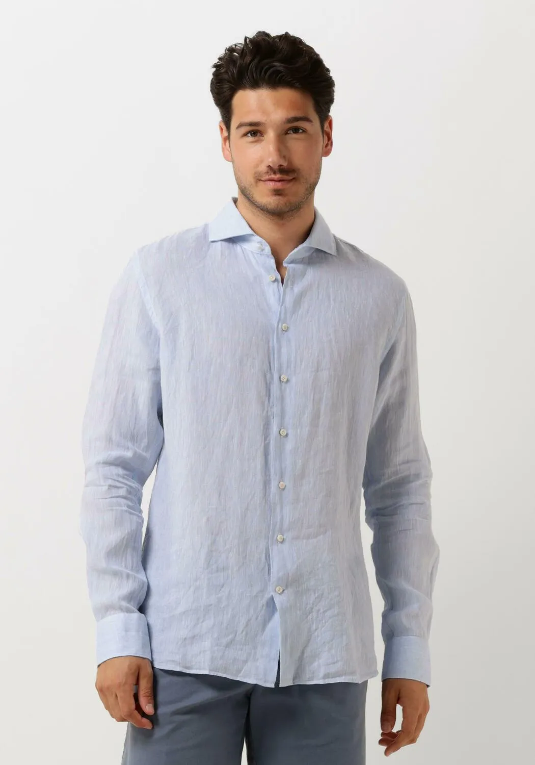 profuomo chemise classique shirt x-cutaway sc linnen bleu clair
