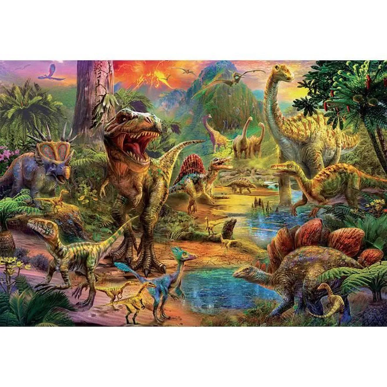 Puzzle 1000 pièces - Terre De Dinosaures - EDUCA - Animaux - Espagne - Orange orange - Educa