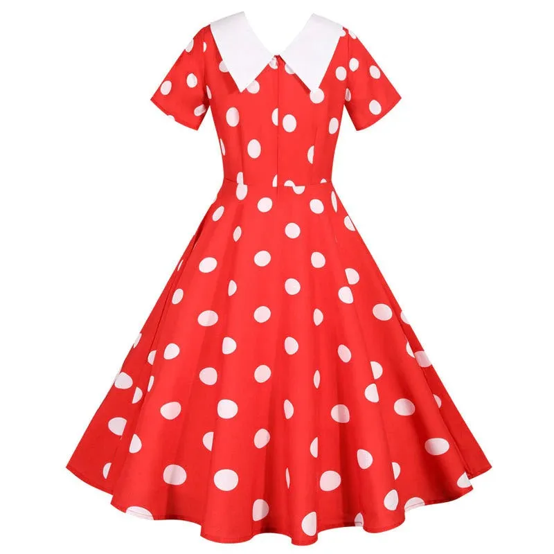 Robe Années 90 Rockabilly Rouge