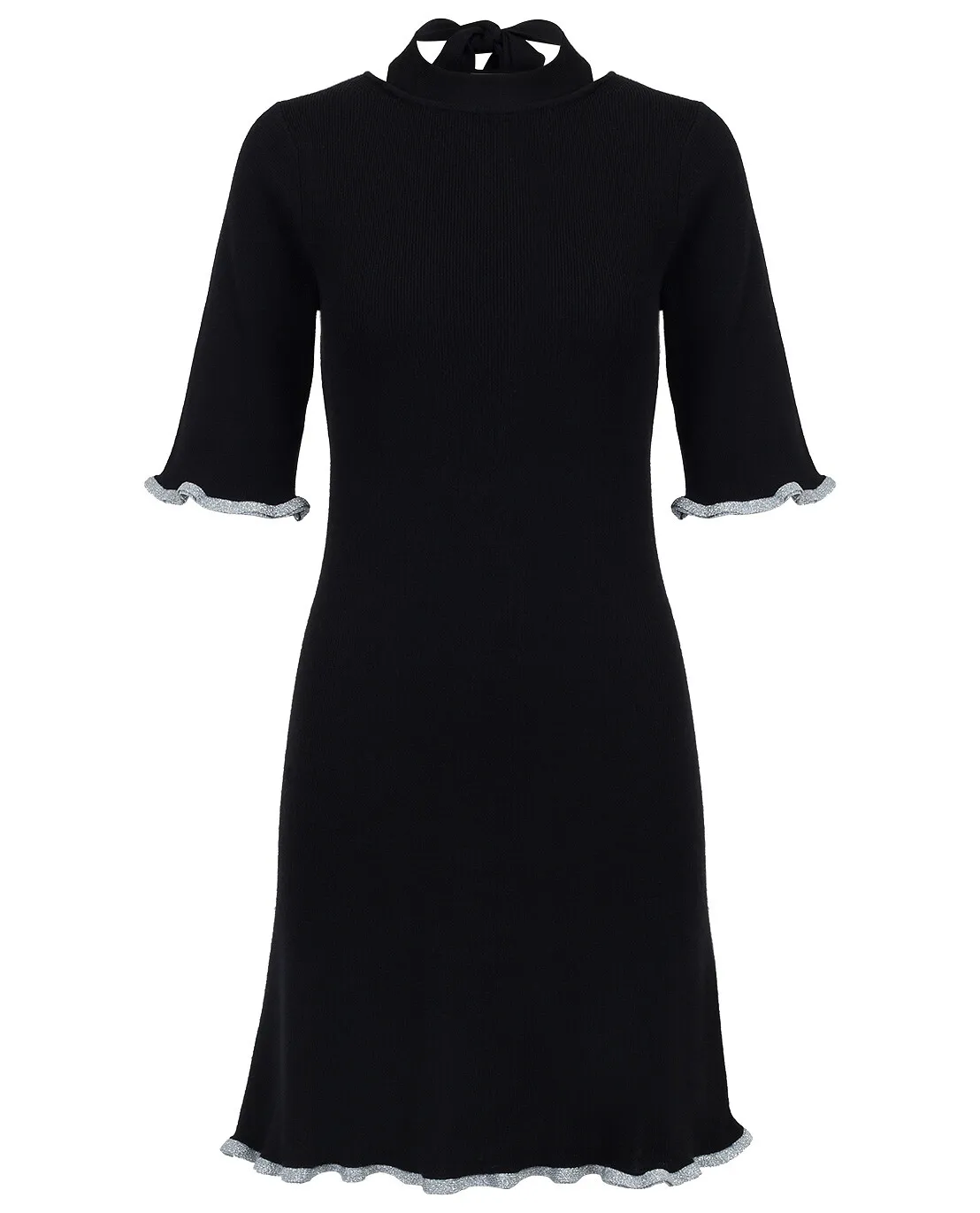 Robe en laine avec détails argentés