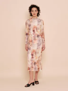 Robe moulante imprimé multicolore