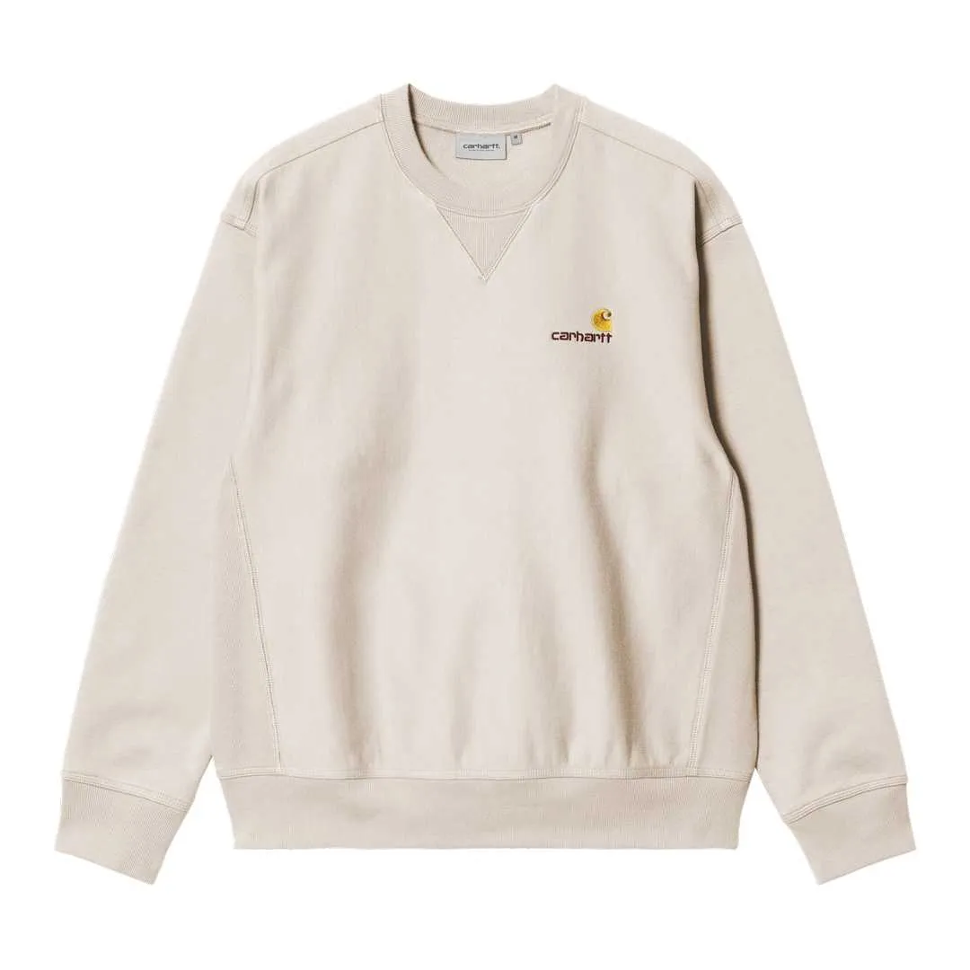 Sweat : CARHARTT WIP AMERICAN SCRIPT SWEAT Moonbeam - Bamboo Skateshop
